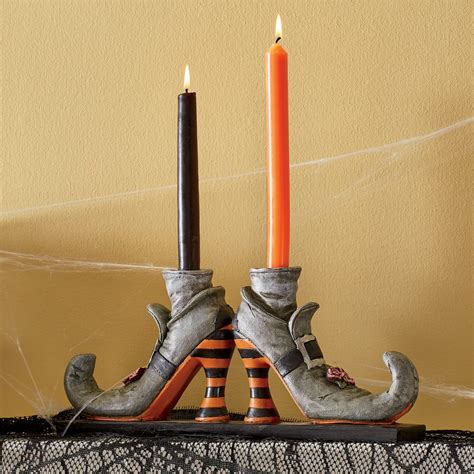 Witch shoe candle plinths